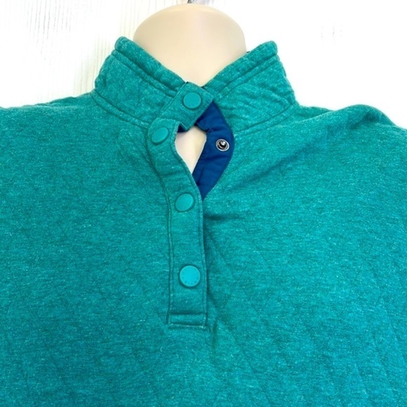 ORVIS - Teal & Blue Quilted Button Long Sleeve Pullover Size Small - Picture 3 of 11